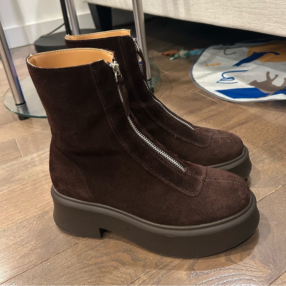 Steve Madden JONES ZIPPER BOOT CHOCOLATE BROWN SUEDE